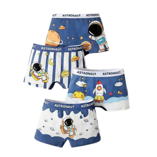 ON JOURNEY Baby Boys Underwear, 4 Pack, with Astronauts and Planets Designs